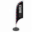 Wind Banner Personalizado Tecido Frente e Verso Kit Completo